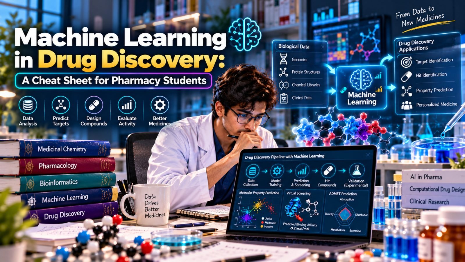 Machine Learning in Drug Discovery: A Cheat Sheet for Pharmacy Students