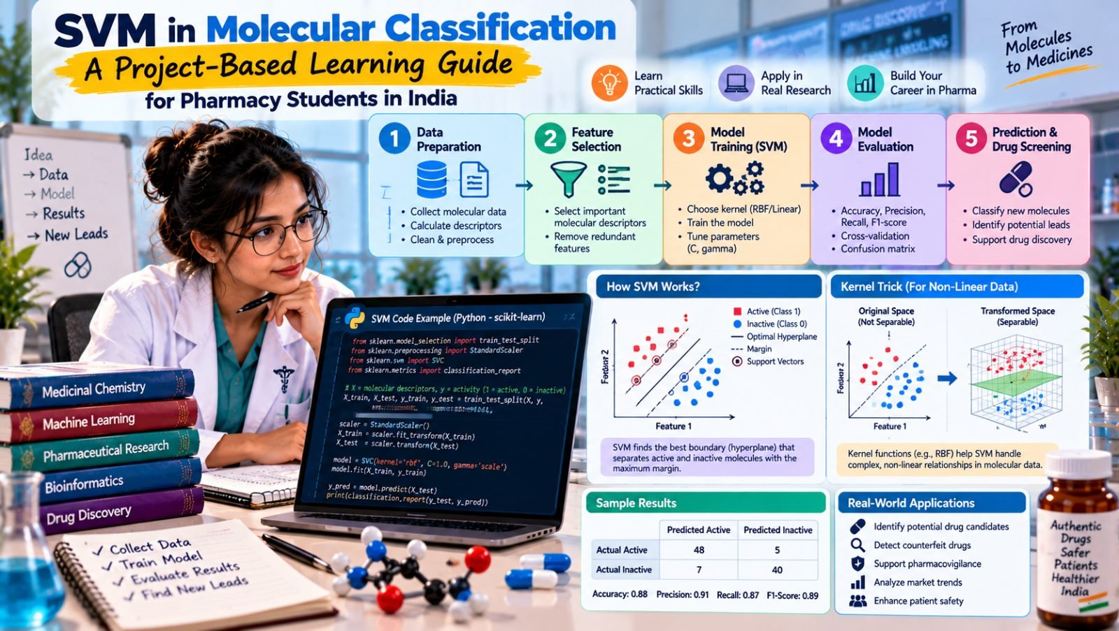 SVM in Molecular Classification: A Project-Based Learning Guide for Pharmacy Students in India