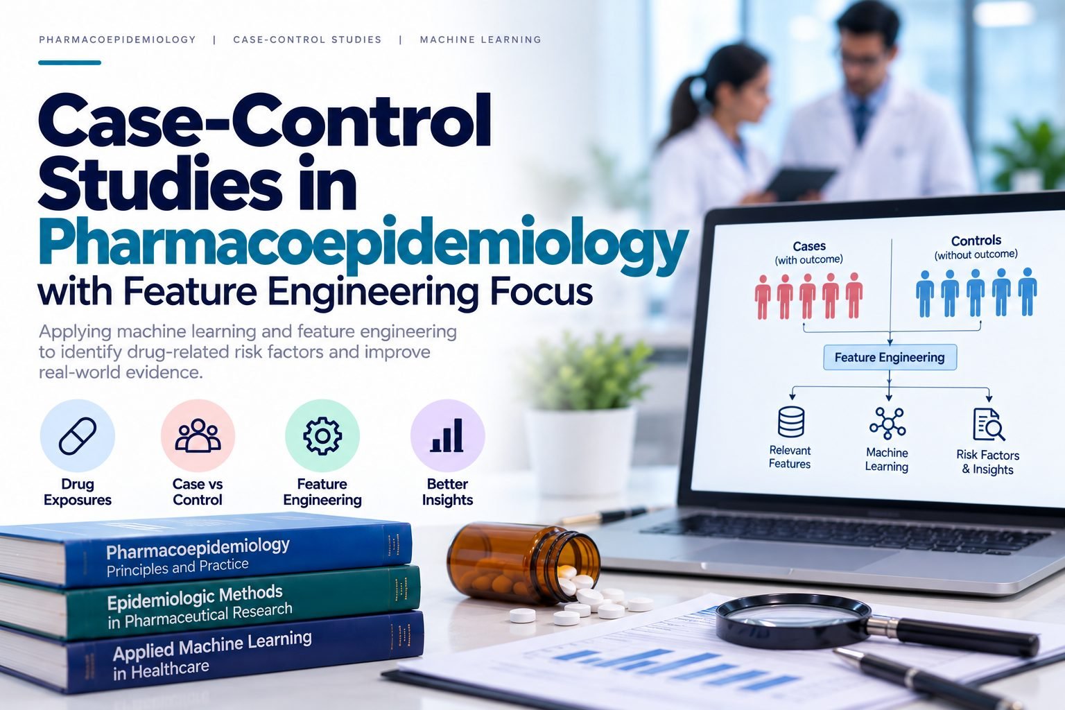 Case-Control Studies in Pharmacoepidemiology with Feature Engineering Focus