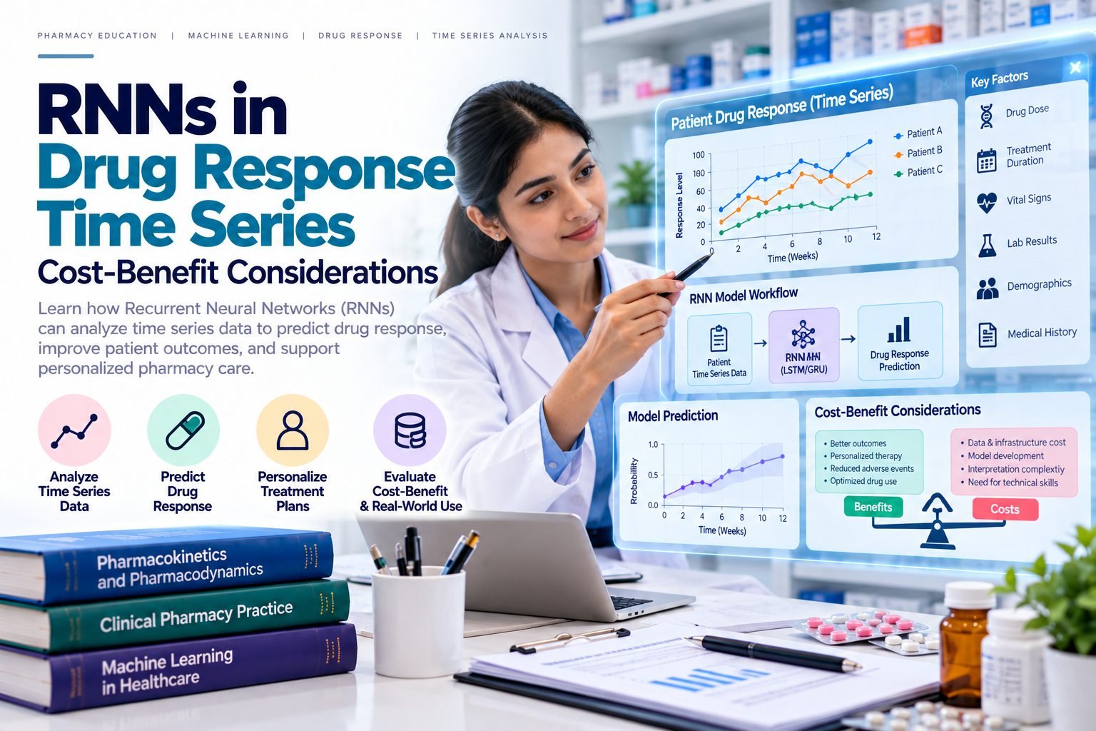 RNNs in Drug Response Time Series: Cost-Benefit Considerations